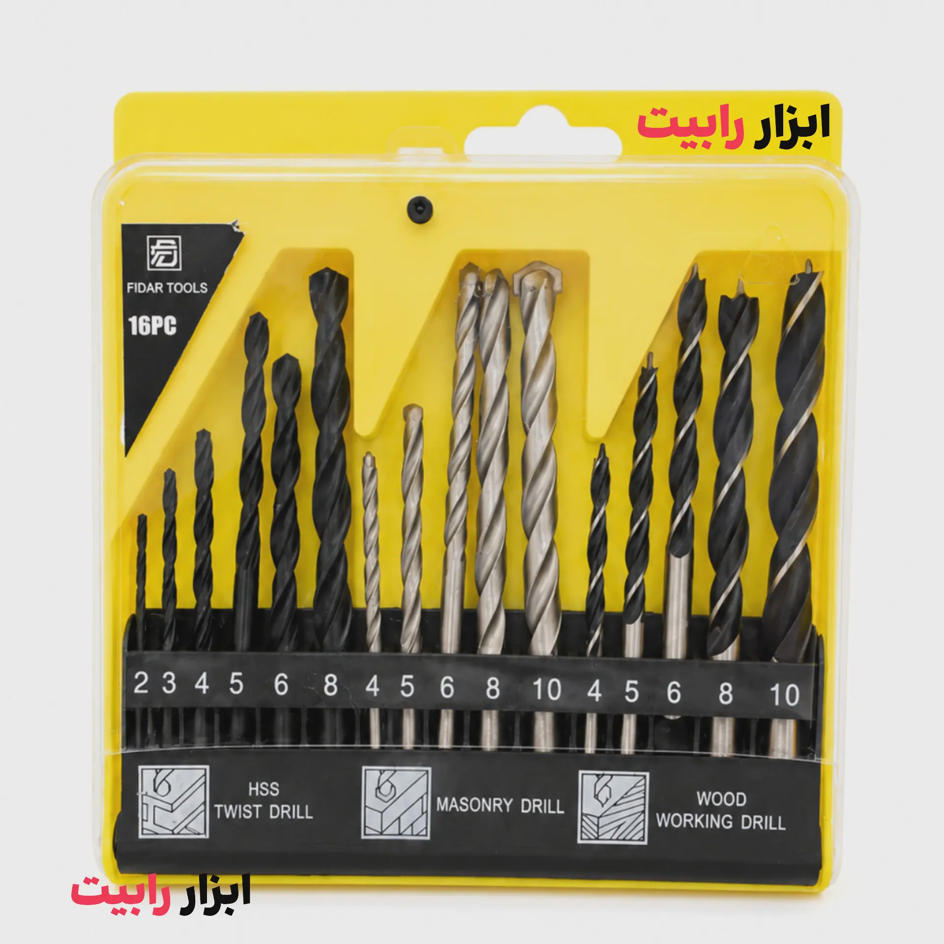 ست 16 عددی مته چوب ،فلز،بتن FIDAR TOOLS