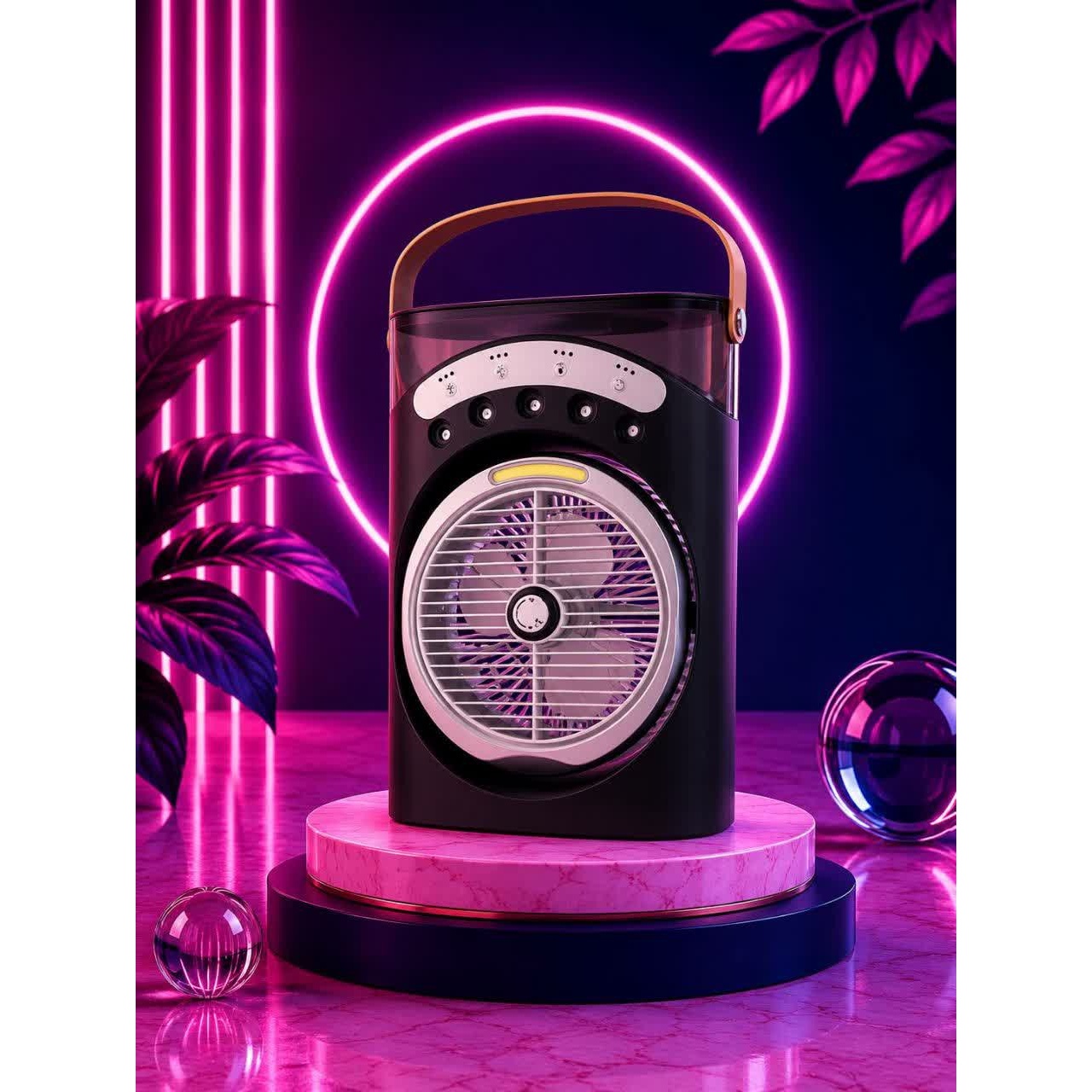 پنکه شارژی مدل مه پاش LED دار YT M 2052 ظرفیت 3600 میلی آمپر ساعت