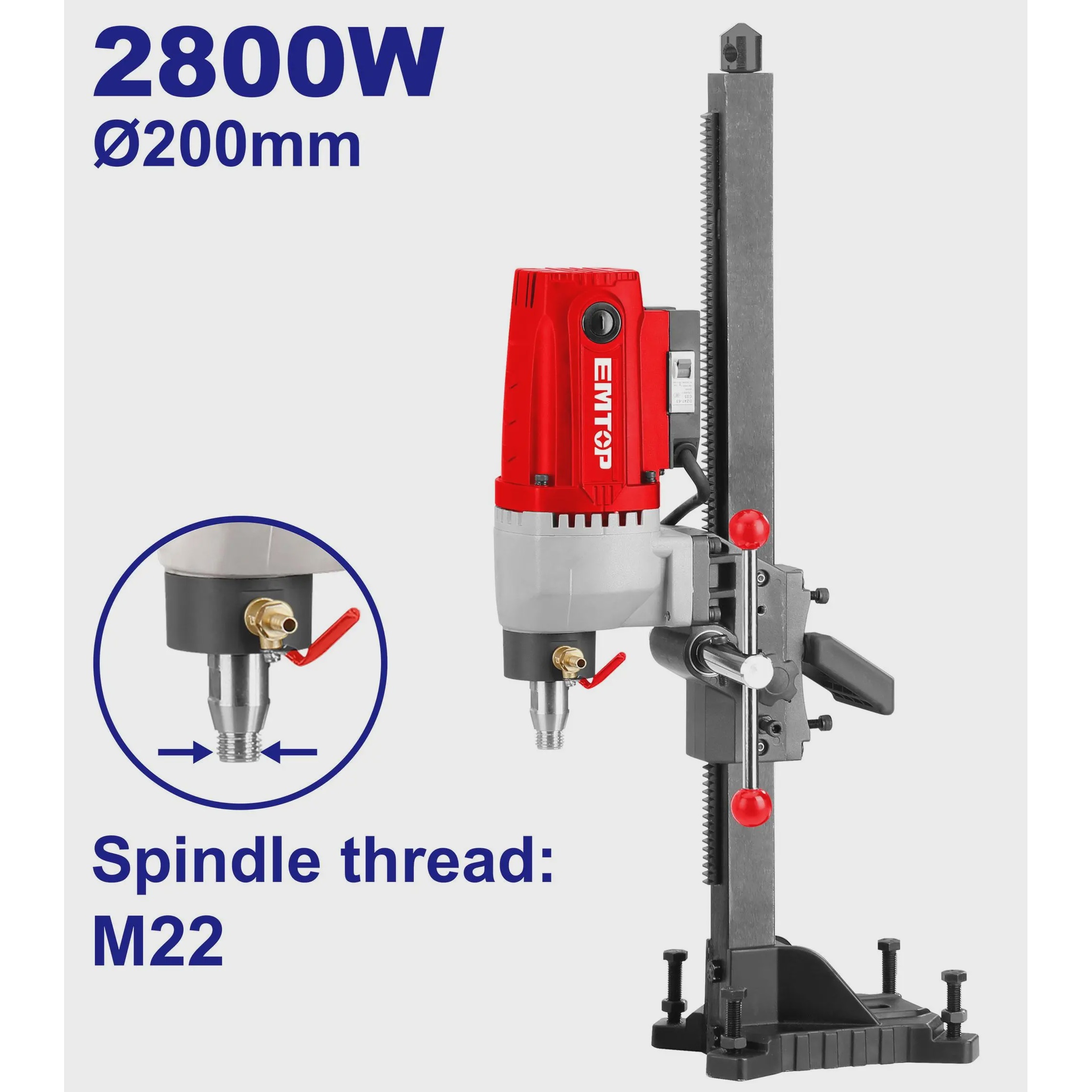 دریل کرگیر الماسه 2800 وات EMTOP مدل EDDM280020