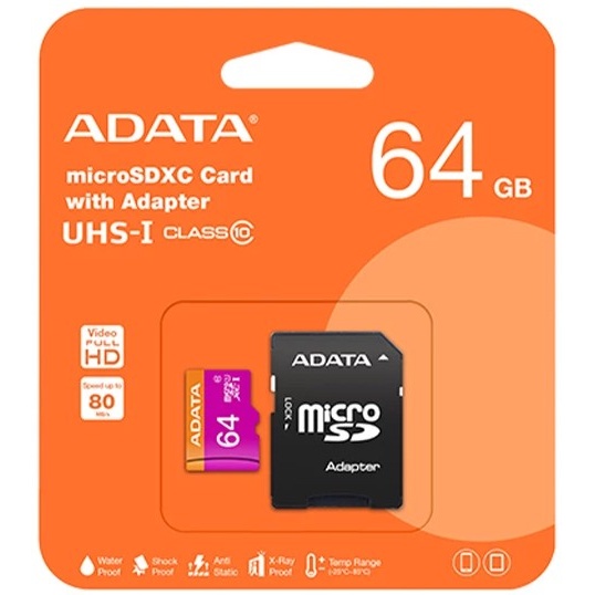 رم میکرو 64 گیگ ای دیتا ADATA Premier V10 U1 A1 100MB s خشاب