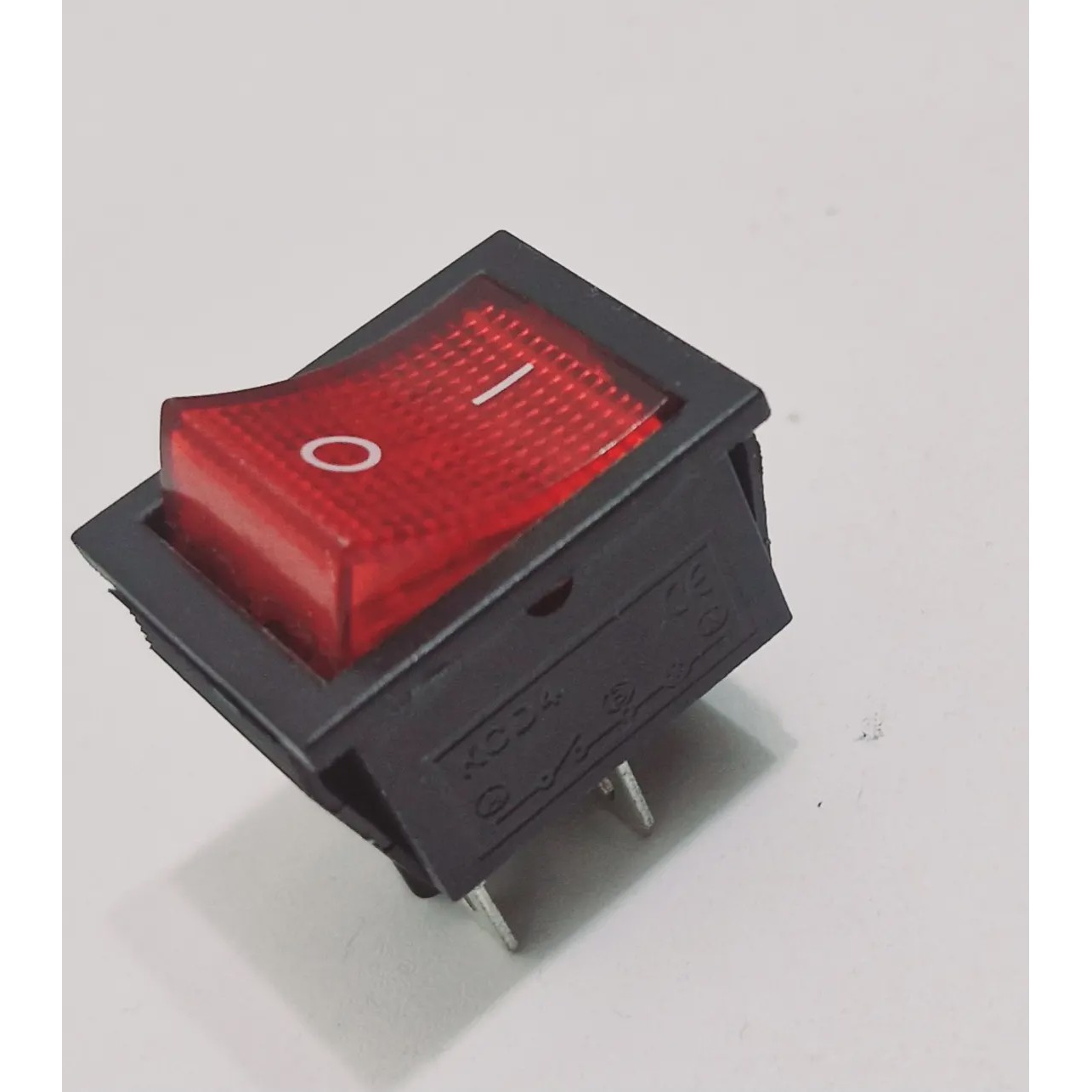 کلید تک پل پهن چراغ دار چهار فیش16A250V25A125V KCD4 لوازم برقی