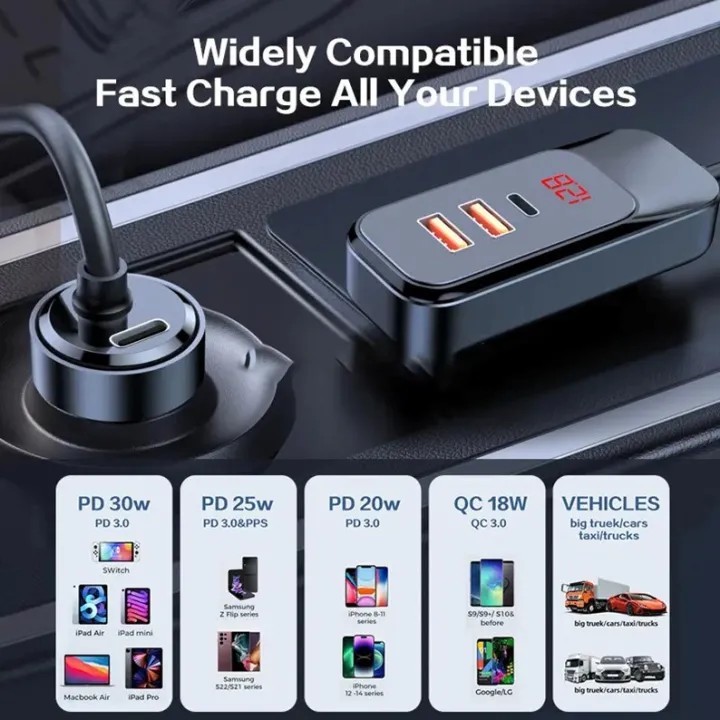 شارژر فندکی 120 وات ریمکس مدل RC-C355