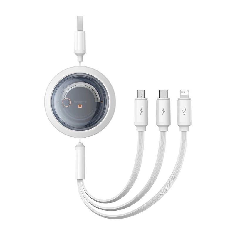 کابل تبدیل USB به USB-C microUSB لایتنینگ باسئوس مدل Free2Draw 3.5A طول 1.1 متر