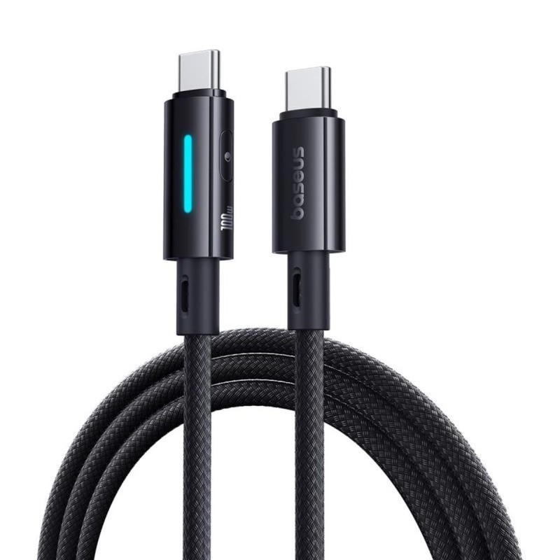 کابل تبدیل USB-C بیسوس مدل Lit Button-Control 100W طول 2 متر