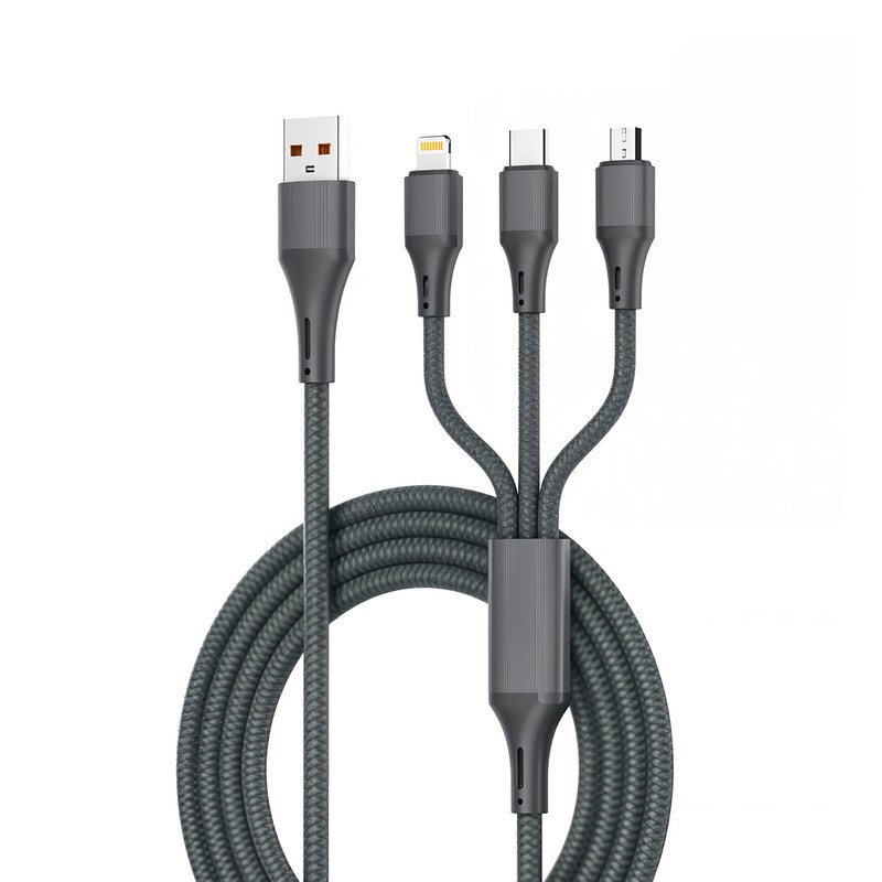 کابل تبدیل USB به USB-C microUSB لایتنینگ الدینیو مدل 3IN1 LC97u طول 1.2 متر