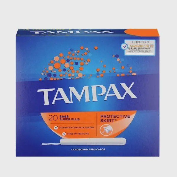 تامپون استخری نارنجی تامپکس Tampax سوپر پلاس SUPER PLUS بسته 20 عدد