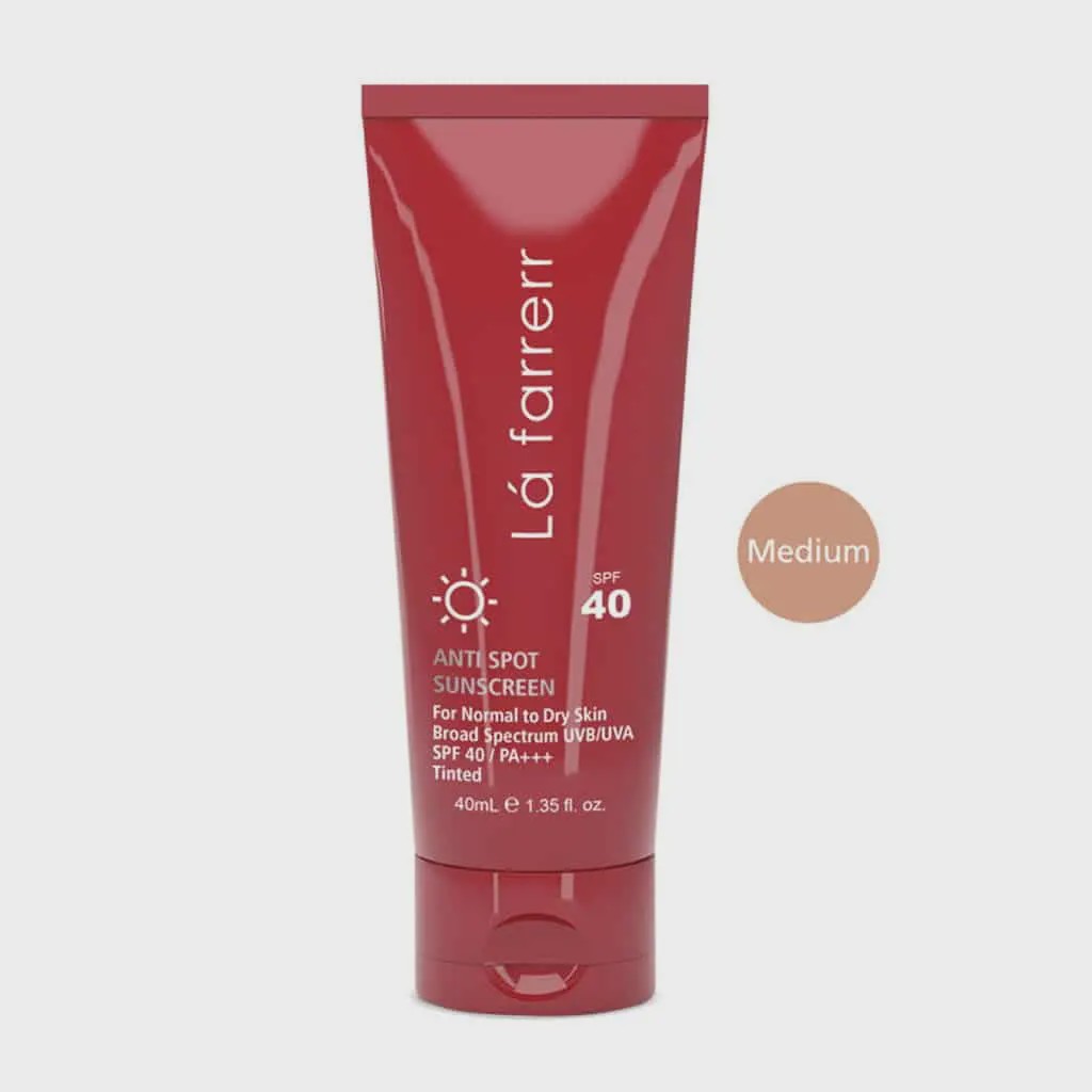 کرم ضد آفتاب SPF40 پوست خشک و معمولی لافارر رنگی و ضد لک 40 میلی لیتر