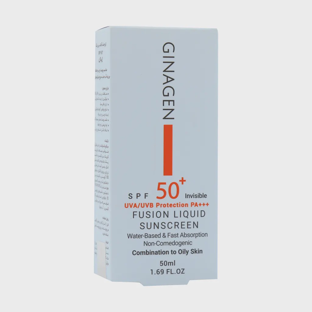 لیکوئید ضد آفتاب بی رنگ پوست چرب SPF50 ژیناژن 50 میلی لیتر