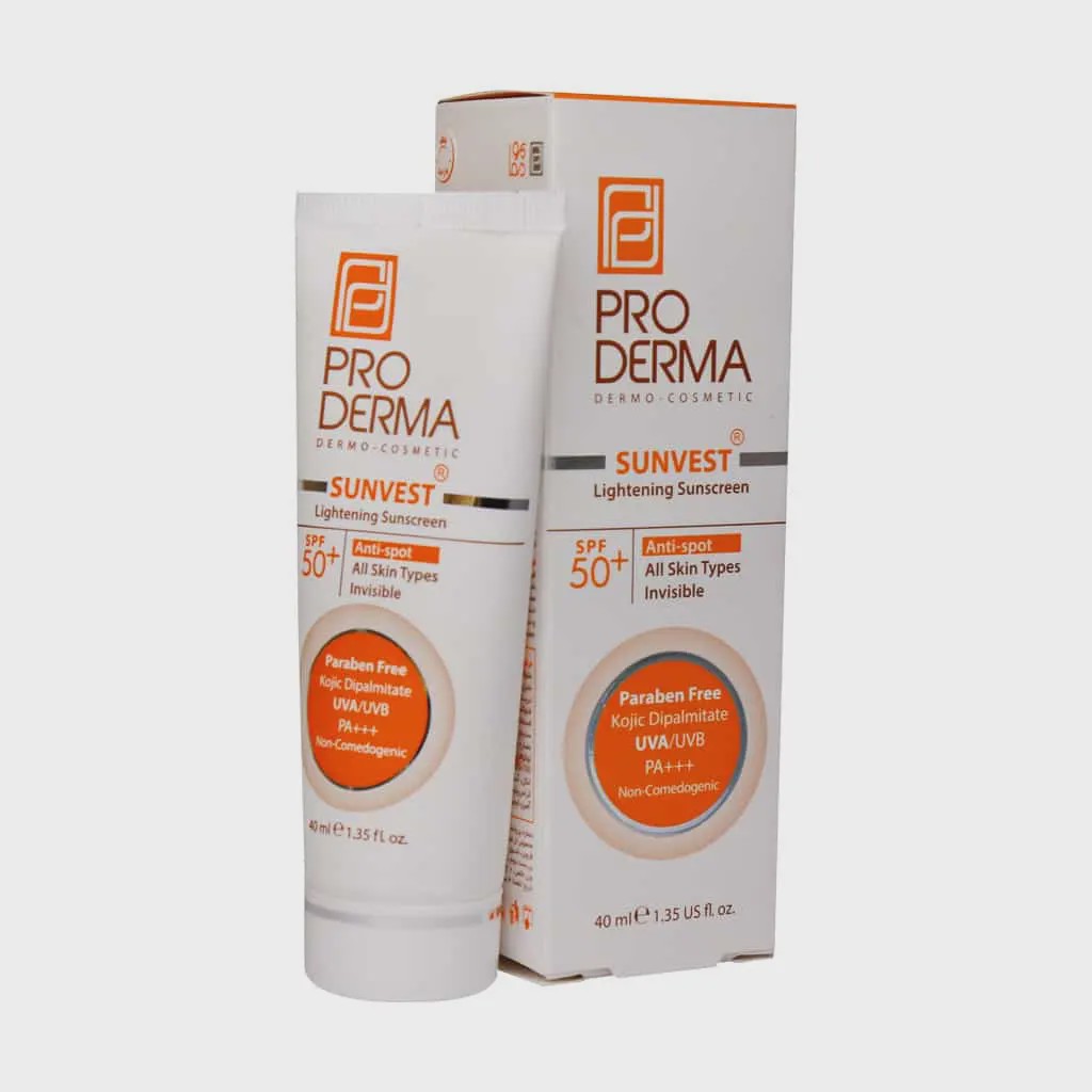 کرم ضد آفتاب و روشن کننده لک های پوست SPF50 پرودرما 40 میلی لیتر