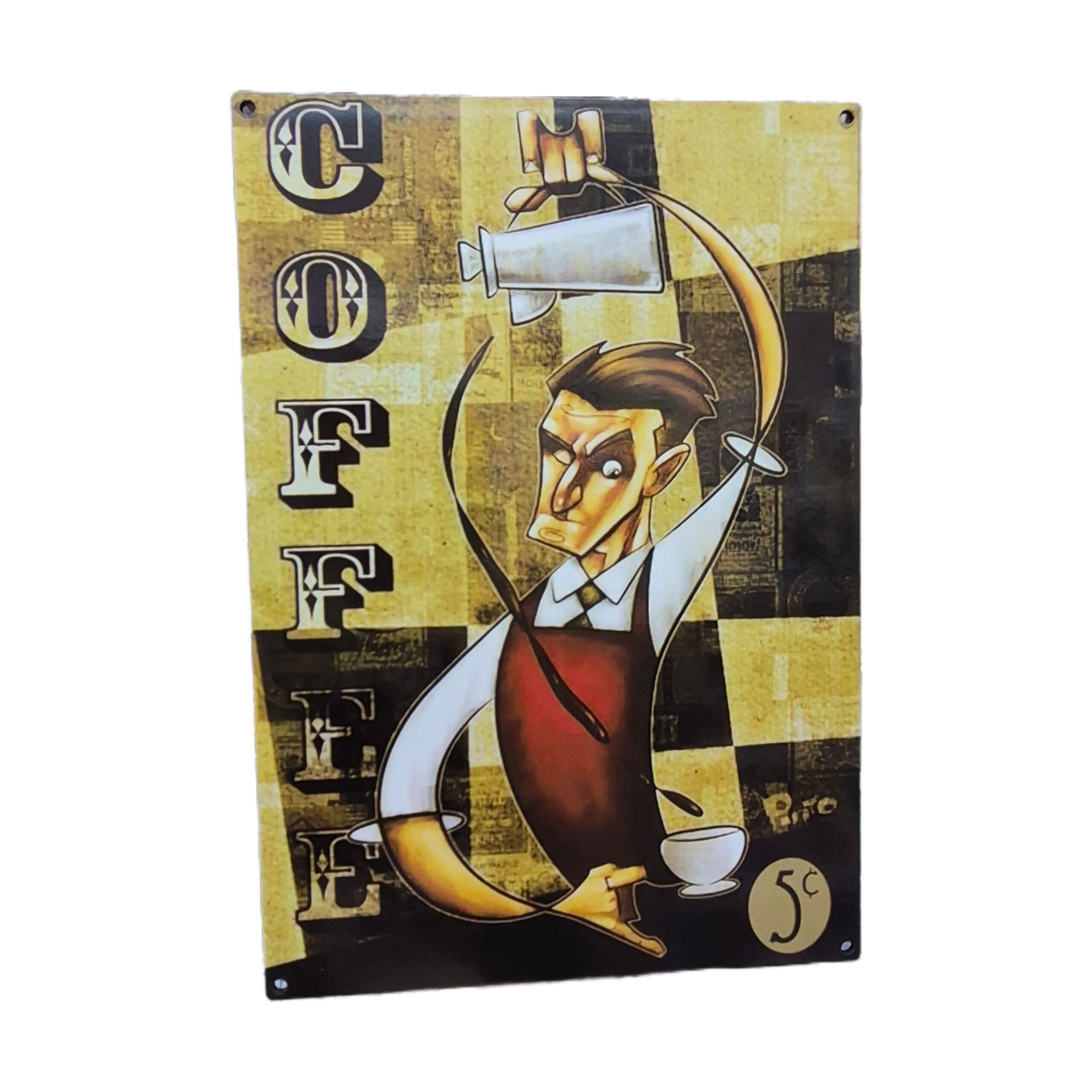 تابلو چوبی طرح کافی شاپ (قهوه) سایز A4 کد 11