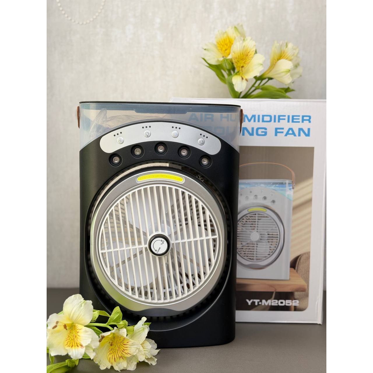 پنکه شارژی مه پاش LED دار YT-M2052 پنکه قابل حمل 3600 میلی آمپر با مه پاش قوی و چراغ