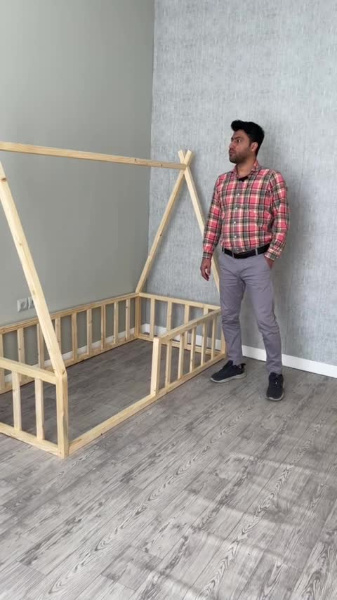 تخت نوجوان مونته سوری روستیک دکور مدل سرخپوستی 2 (پس کرایه)