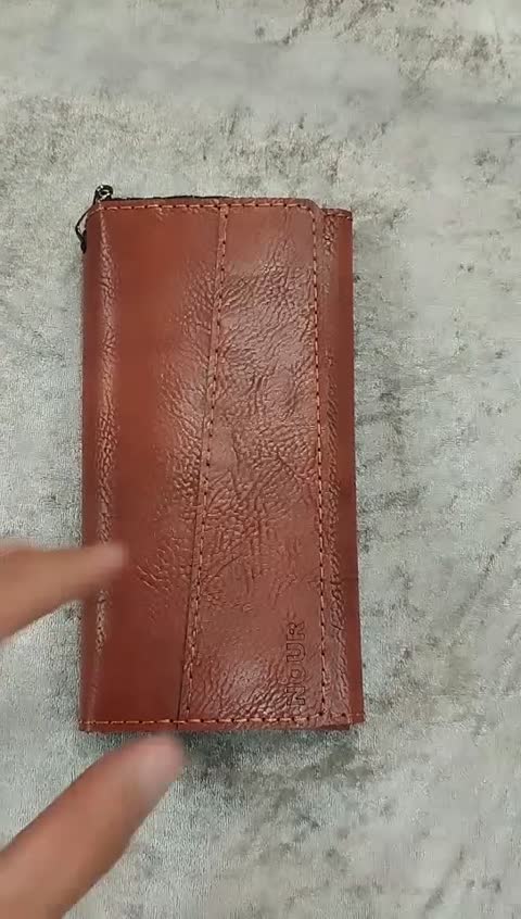 کیف سه لت طرح چرم دارای جای گوشی در چهار رنگ مختلف