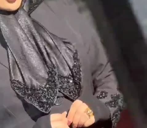 روسری جواهردوزی طرح تاج مشکی(بصورت حجاب قابل استفاده)