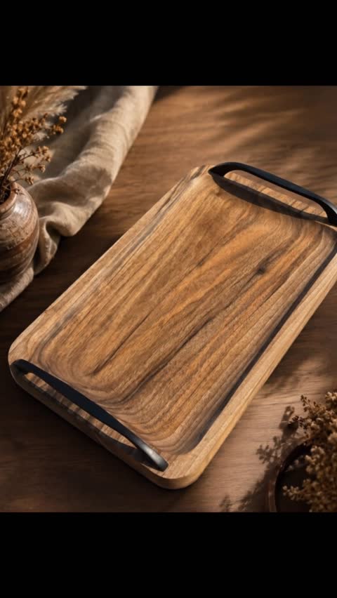 سینی چوبی دسته دار با چوب درجه یک گردو