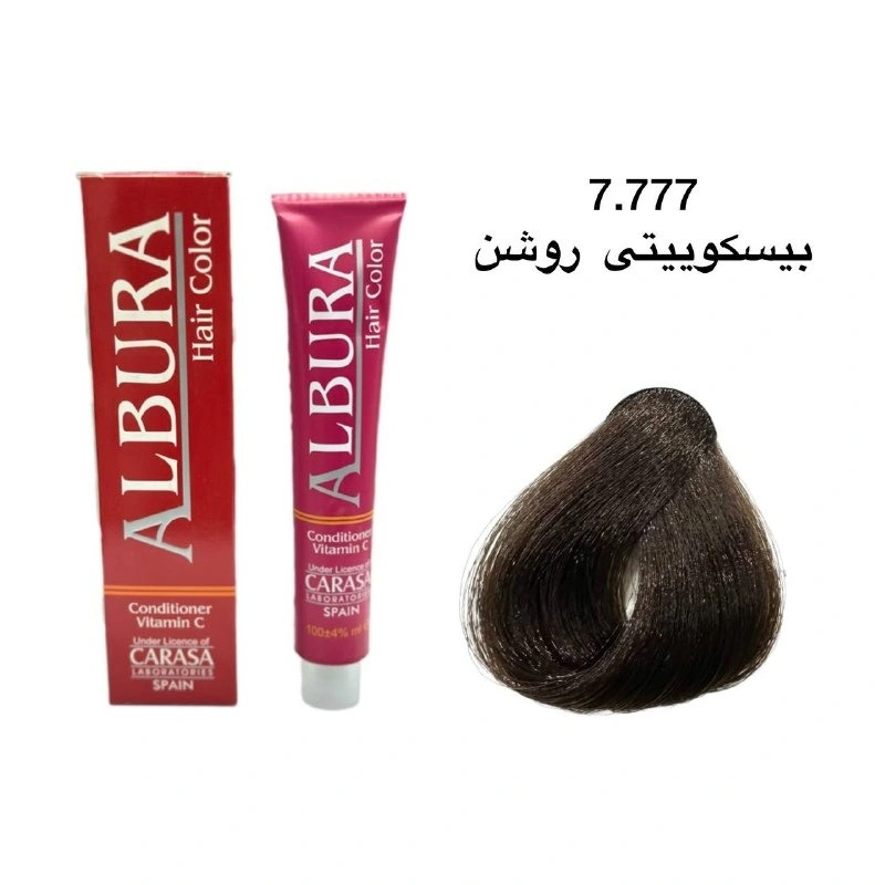 خرید و قیمت رنگ موی آلبورا شماره 7.777 بیسکوئیتی روشن