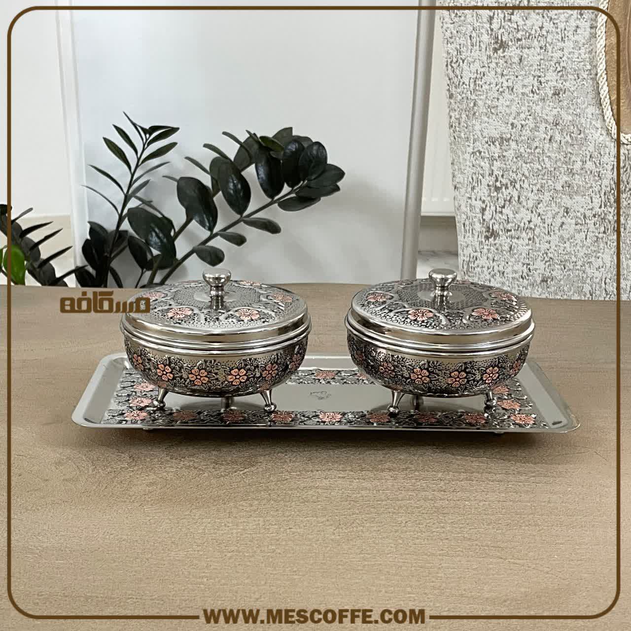 ست اردو خوری مسی الماستراش(مدل گل سرخ)