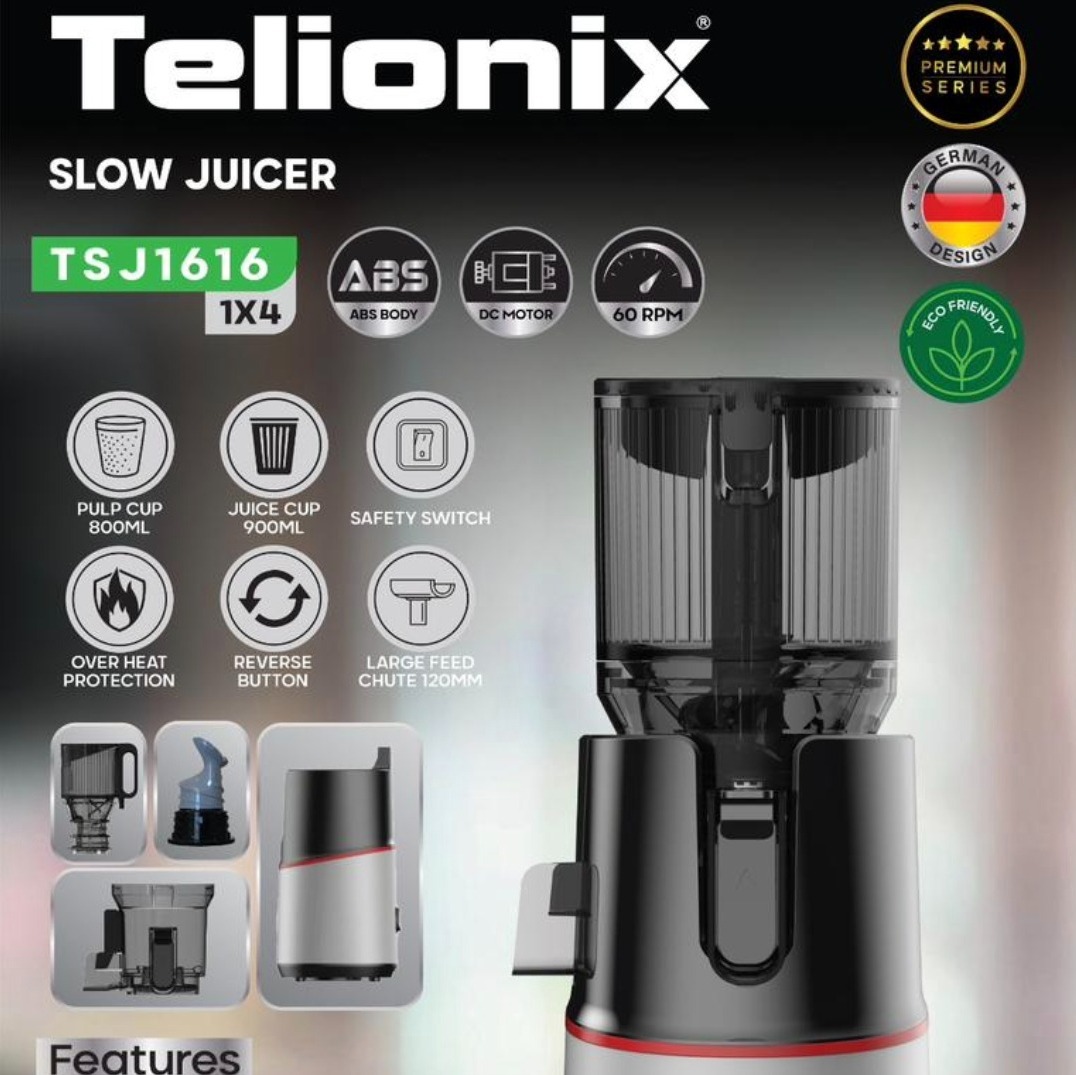 عصارهگیر تلیونیکس مدل TSJ1616 Telionix TSJ1616 نوع دستگاه عصارهگیر کمسرعت 