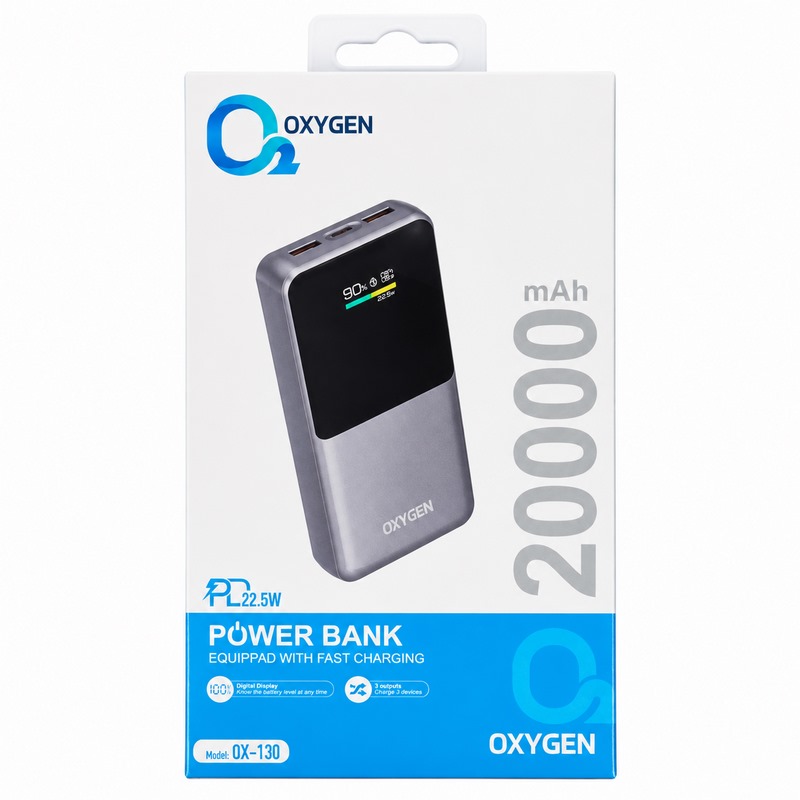 پاوربانک اکسیژن OX-130 ظرفیت 20000mAh شارژ سریع کد 140613