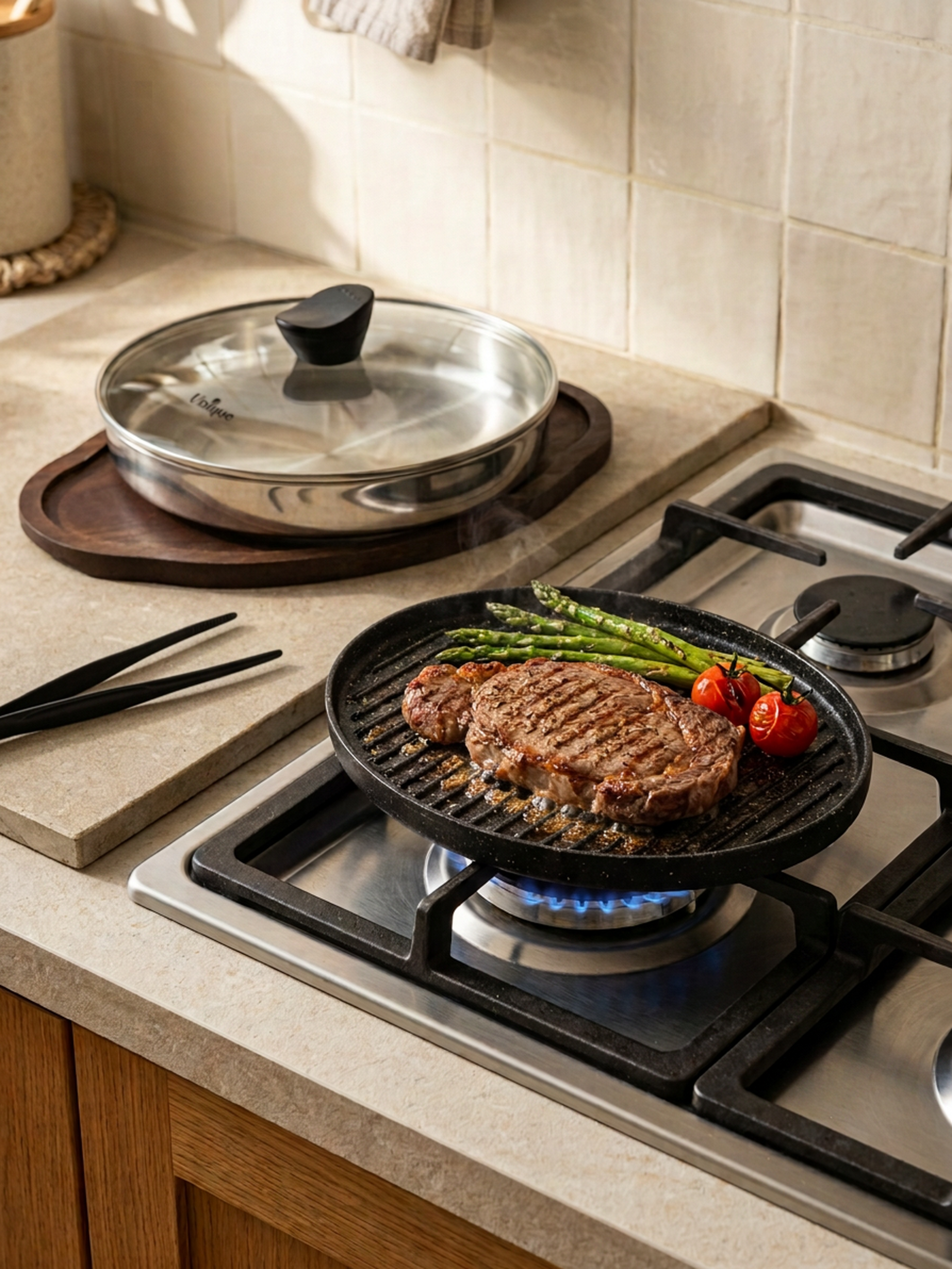 تابه گریل چدن بیضی کد UN-6019