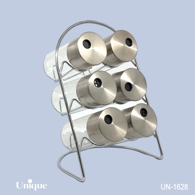 ست ادویه 6تایی شیشه گرد ایستاده کد UN-1628
