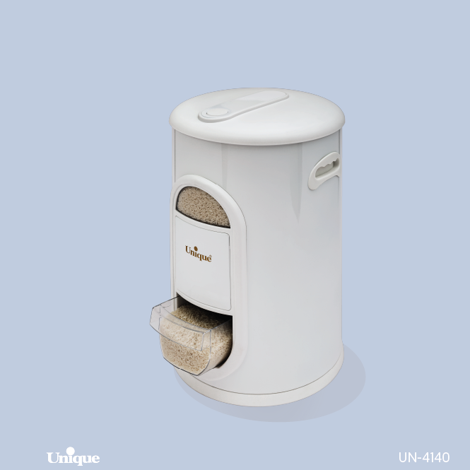سطل برنج 10 کیلویی پیمانه دار سفید کد UN-4140