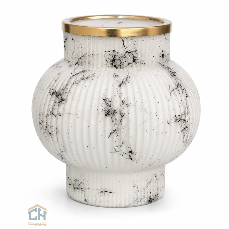 گلدان شیشه ای طرح گلکسی ماربل مدل 5-116