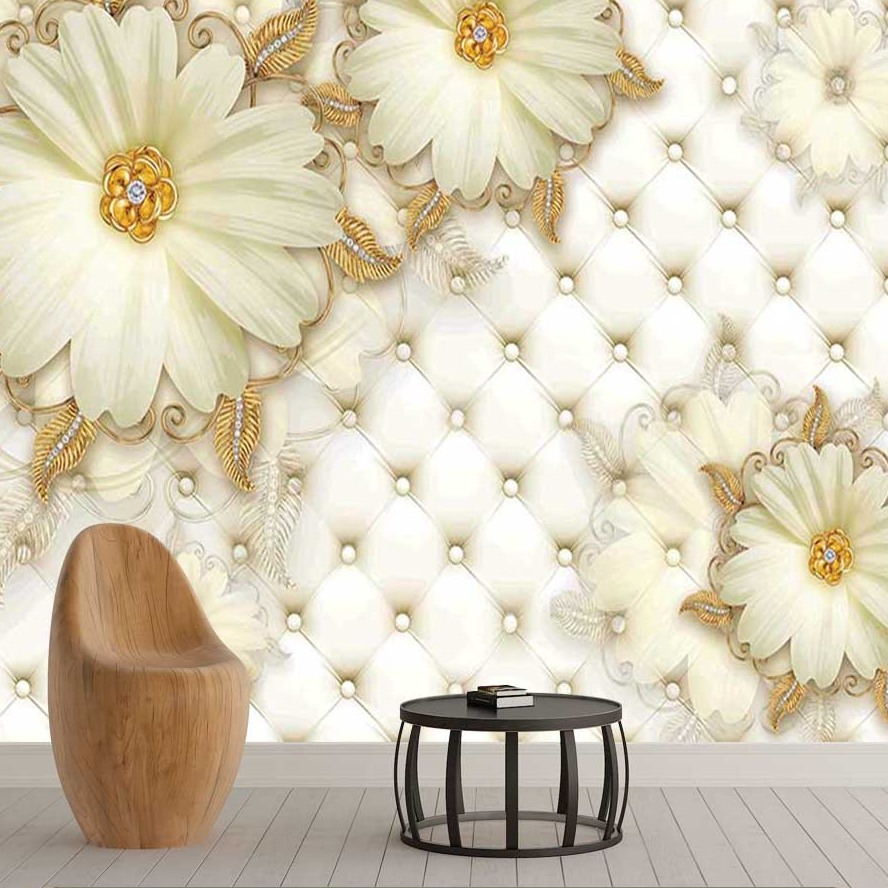 پوستر دیواری گل سه بعدی ژربرا سفید کد G-3607 | خرید قسطی