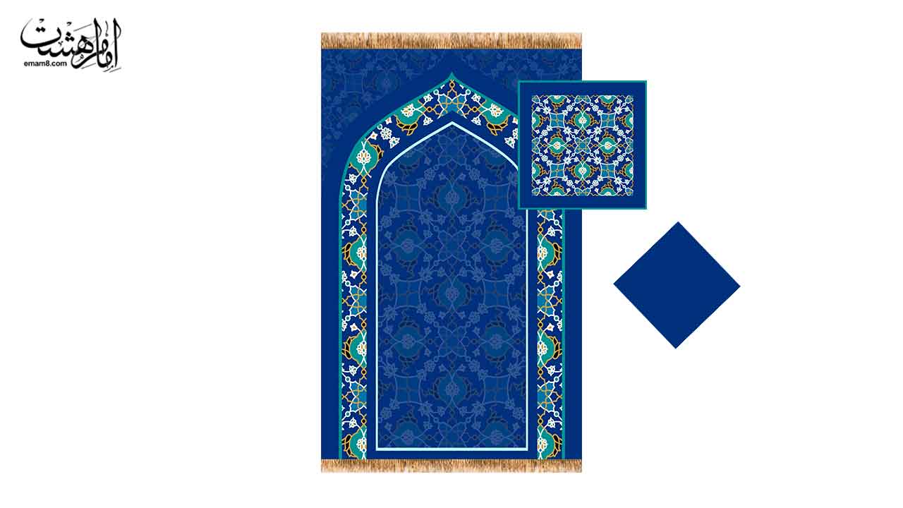 ست سجاده و جانماز پسرانه طرح کاشی لاجوردی کد 32181 سایز 110X70