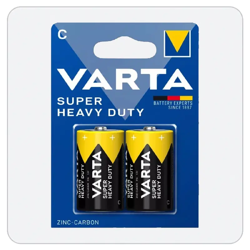 باتری سایز C وارتا Heavy Duty | خرید بسته 2 عددی (سایز متوسط)