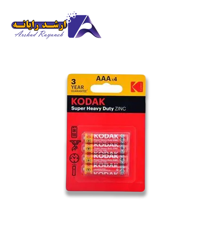 باتری نیم قلمی کداک مدل Kodak Super Heavy Duty Zinc پک 4 عددی