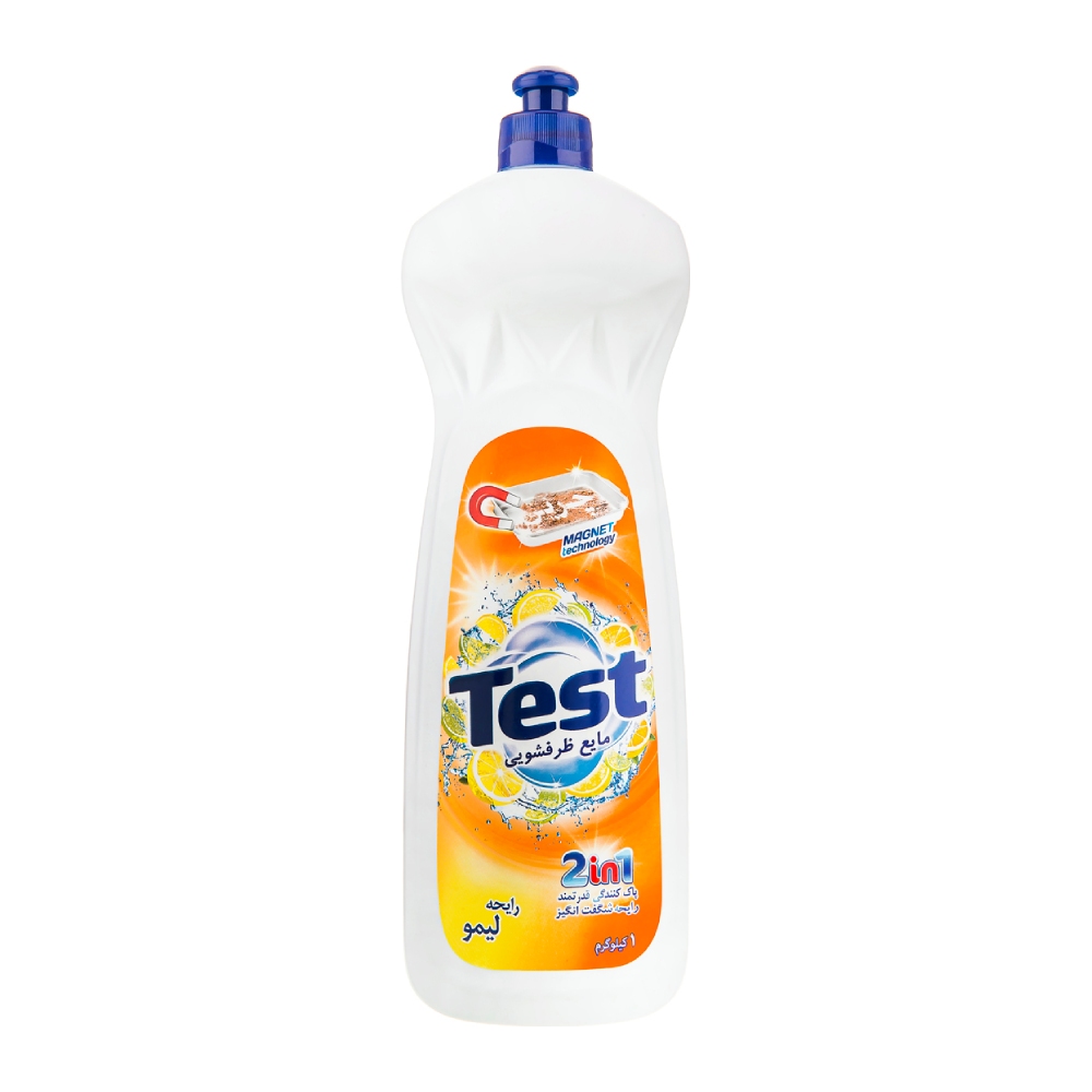 مایع ظرفشویی تست Test مدل Lemon رایحه لیمو حجم 1000 میل مدل 1