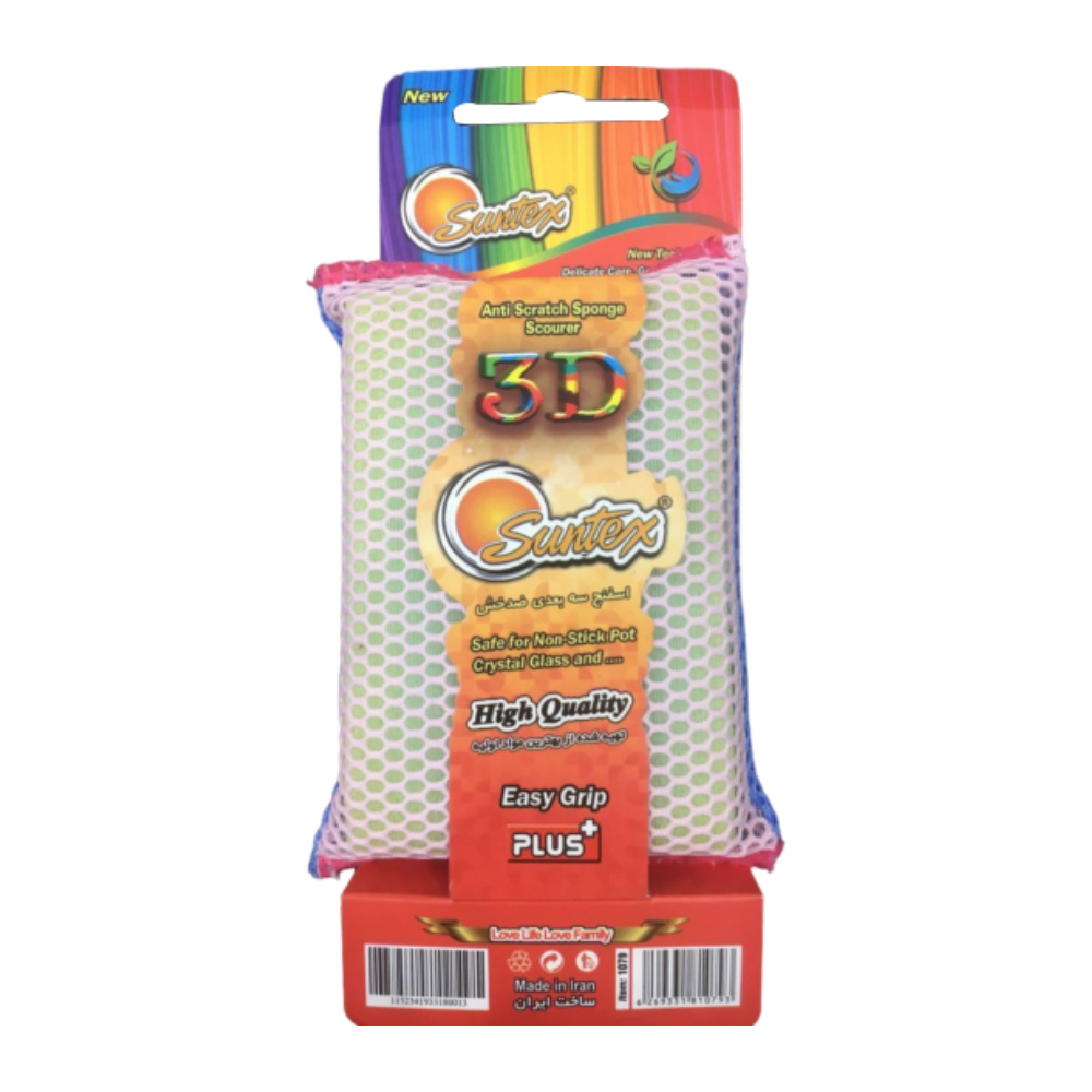 اسکاچ اسفنجی سه بعدی سانتکس Suntex مدل 3D ضد خش بسته 1 عددی مدل 1