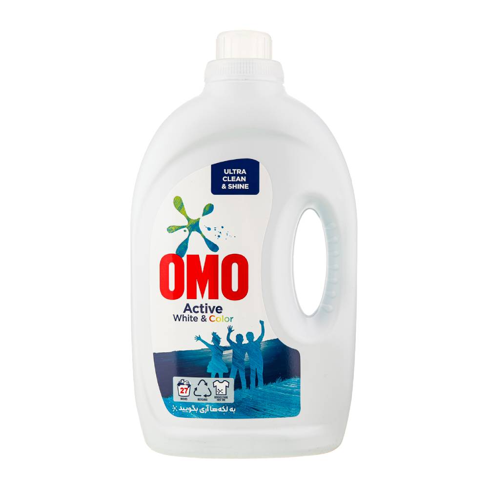 مایع لباسشویی اومو OMO مدل Active مناسب لباس های سفید و رنگی وزن 2700 گرم مدل 1