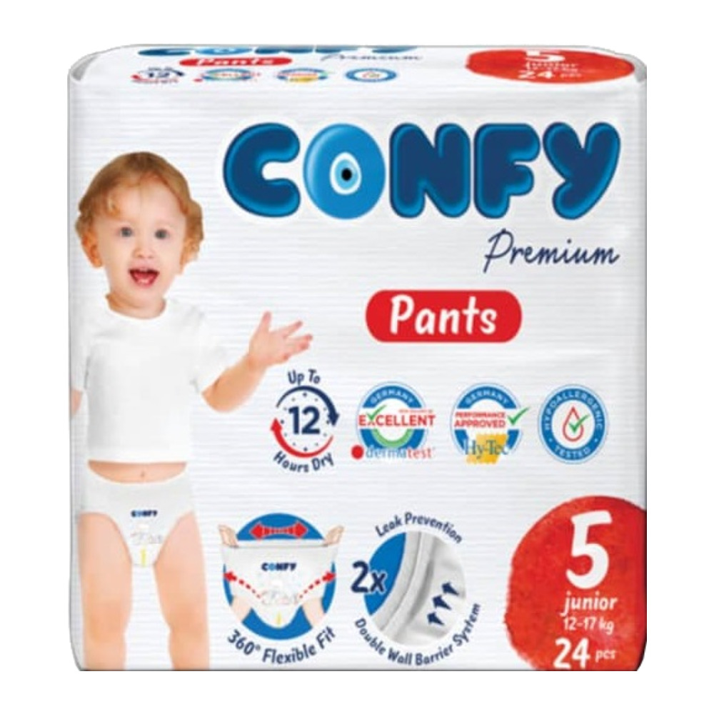 پوشک شرتی کانفی Confy مدل Junior مناسب کودک وزن 12 تا 17 کیلوگرم بسته 24 عددی مدل 1