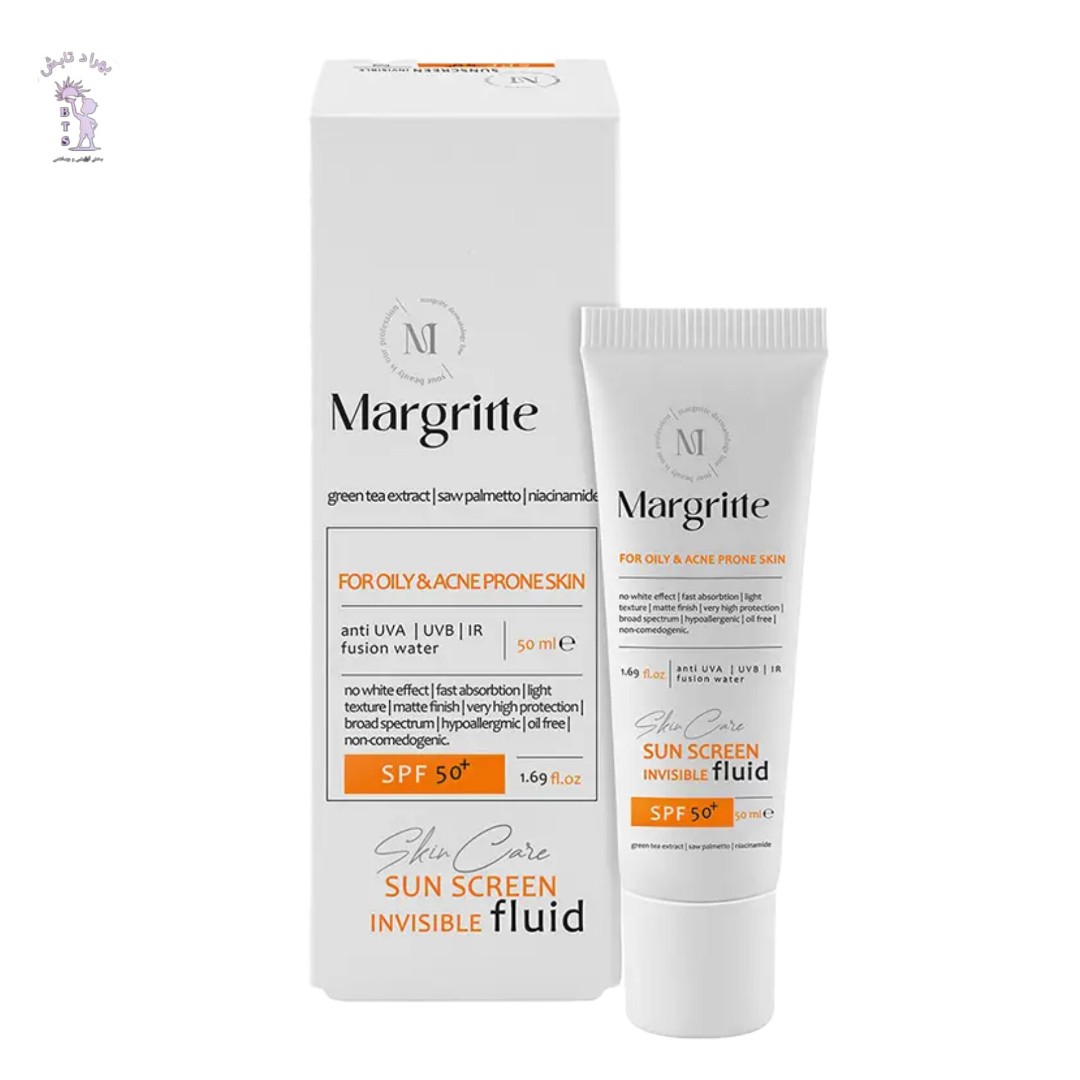 فلوئید ضدآفتاب ساده پوست نرمال تا خشک spf50 مارگریت 50 میل
