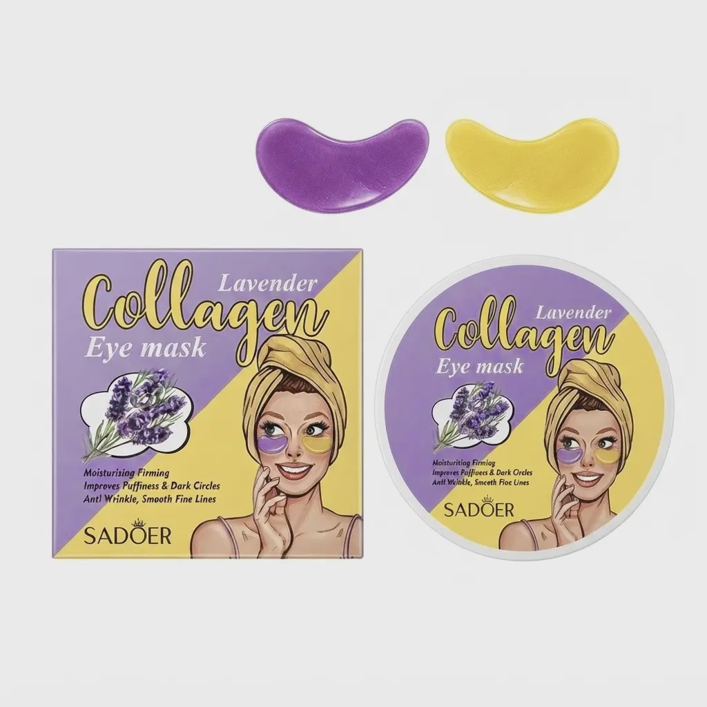 پچ ماسک زیر چشم لوندر کلاژن سادور 60 عددی دو رنگ SADOER Lavender Collagen Moisturising Firming Eye Mask