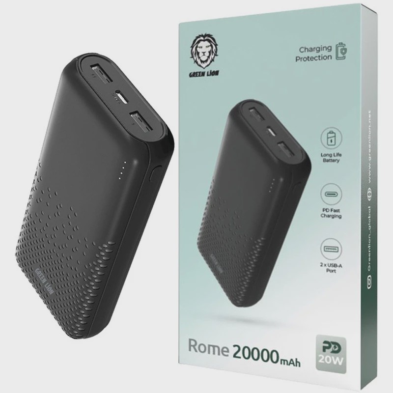 پاور بانک فست شارژ گرین لاین Rome PD 20W ظرفیت 20000 میلی آمپر ساعت
