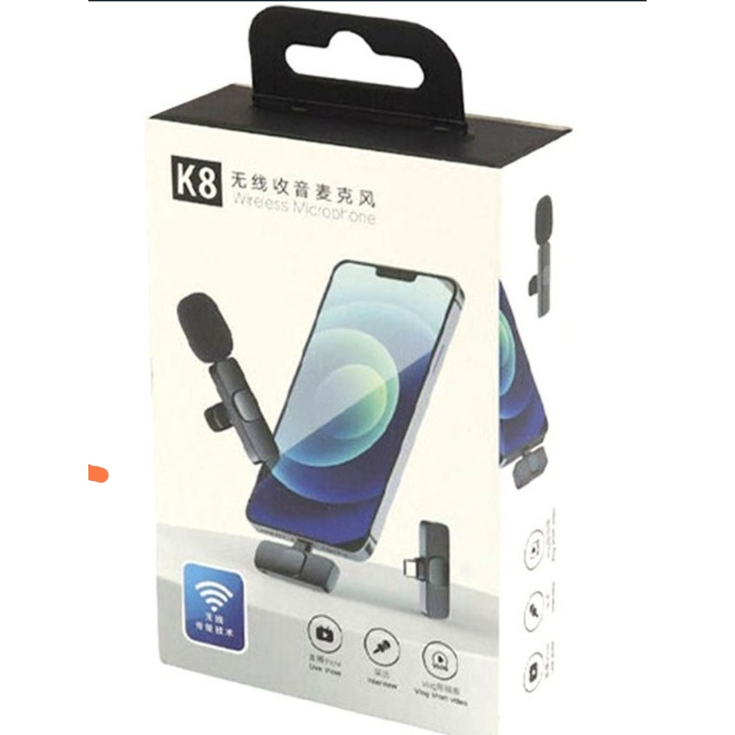 میکروفون یقه ای بلوتوثی اورجینال k8 تایپ سی و لایتنینگ