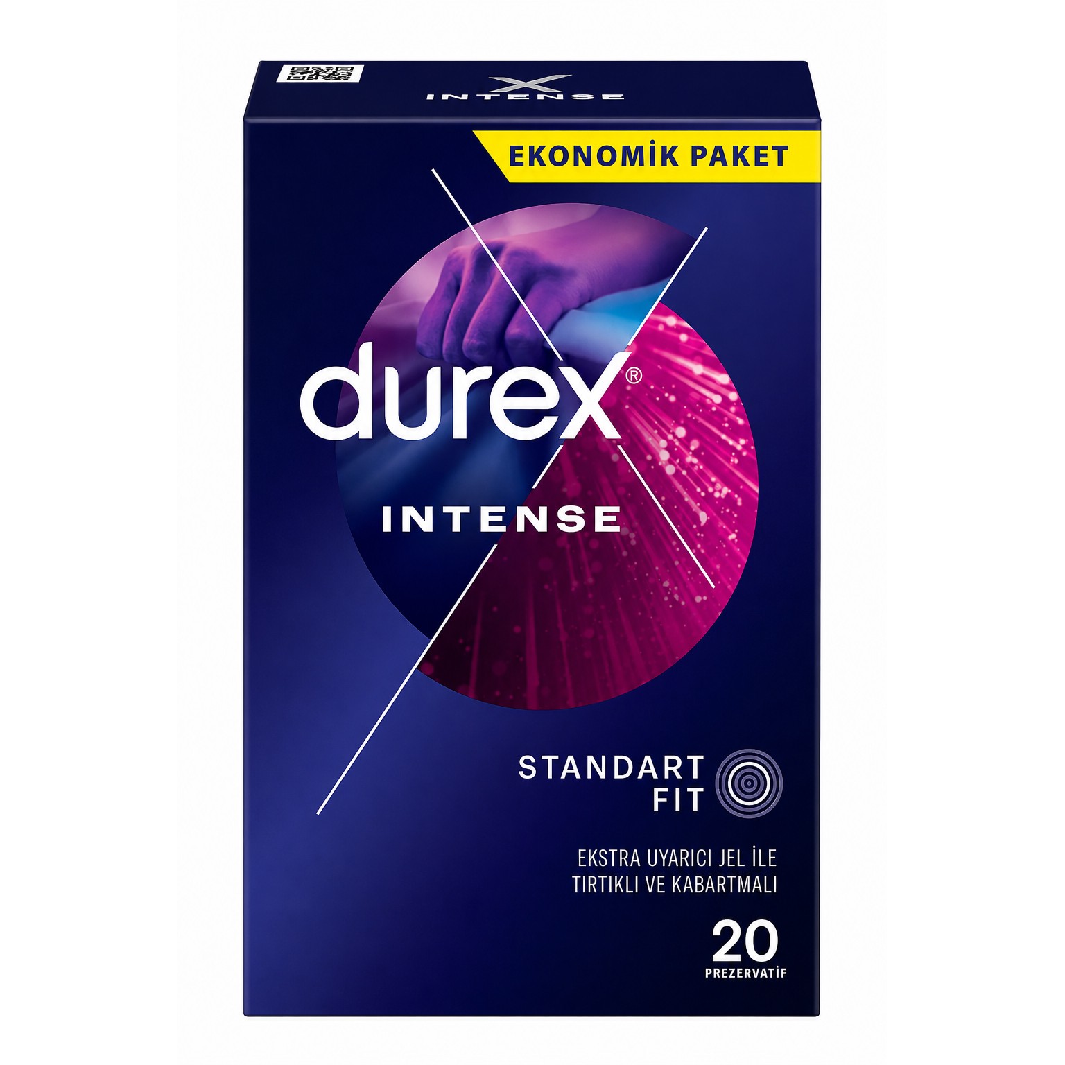 کاندوم دورکس اینتنس Intense شیاردار، خاردار و دارای ژل تحریک کننده بسته 20 عددی
