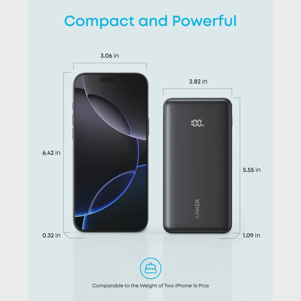 پاوربانک انکر Anker Zolo Power Bank 20000mAh 22.5W Slim Travel مدل A110E
