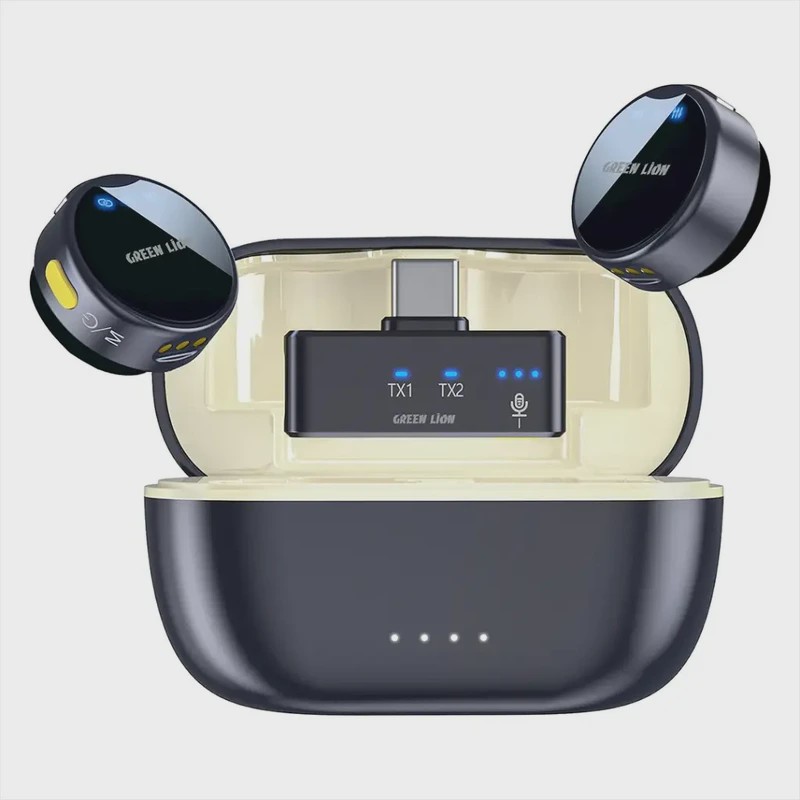 میکروفون بی سیم کلیپسی گرین لاین مدل GM-92X با گیرنده USB Type-C و قابلیت کاهش نویز