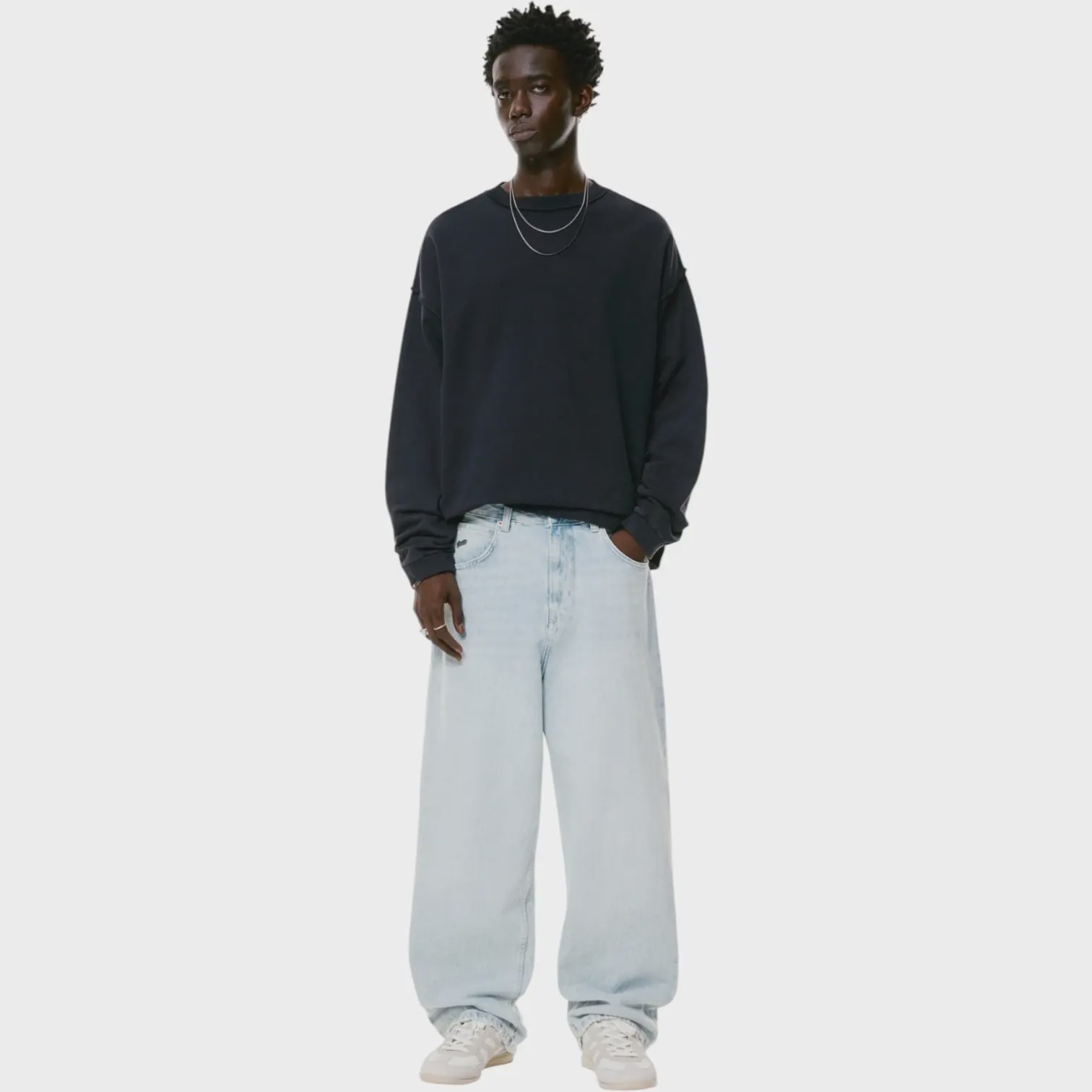 شلوار جین بگ استایل pull bear بدون جنسیت کد 371 سایز 28