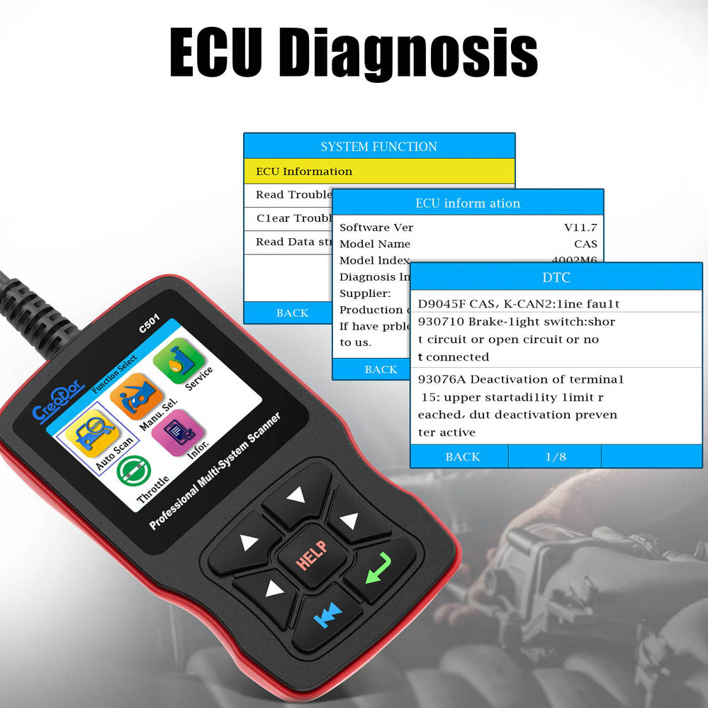 دیاگ و اسکنر خودرو OBDII و EOBD کد Creator C501