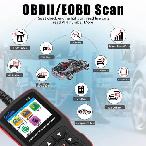 دیاگ و اسکنر خودرو OBDII و EOBD کد Creator C501