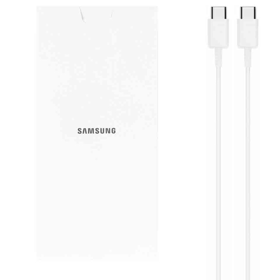کابل شارژ اصل اورجینال سرکارتنی فست Samsung Type-C to Type-C مدل DN980 25W - سفید - DST (گارانتی شش ماهه)