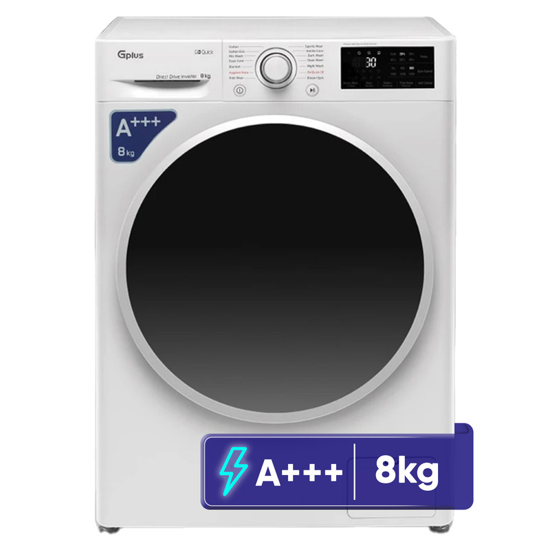 ماشین لباسشویی 8 کیلوگرم اتوماتیک جی پلاس مدل GWM-R87W.KTN