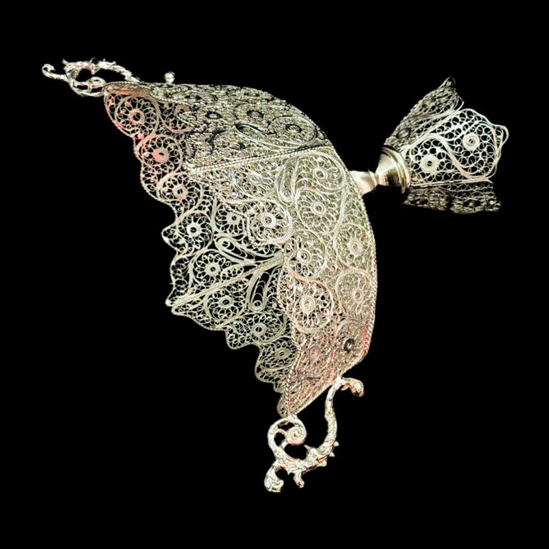 کشکول ملیله کاری نقره سایز 3