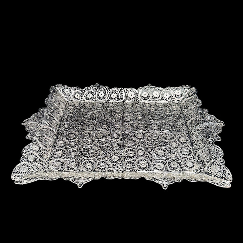 ظروف ملیله کاری سینی لبه دار