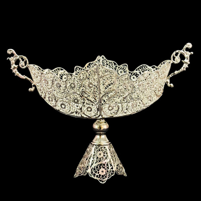 کشکول ملیله کاری نقره سایز 3